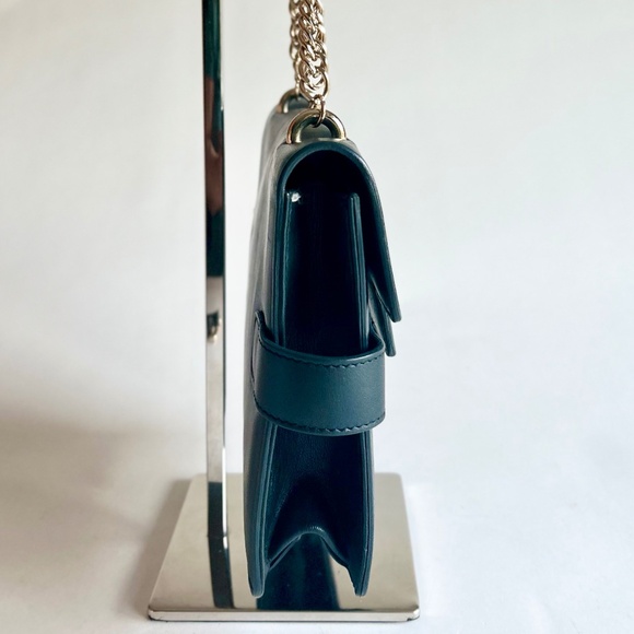 Versace Collecting Navy Genuine Leather Gold Chain Handbag Shoulder Bag - Picture 3 of 16